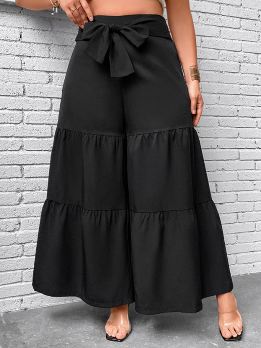 Plus Size Tiered Wide Leg Pants