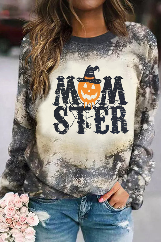 Round Neck Long Sleeve MOMSTER Graphic Sweatshirt