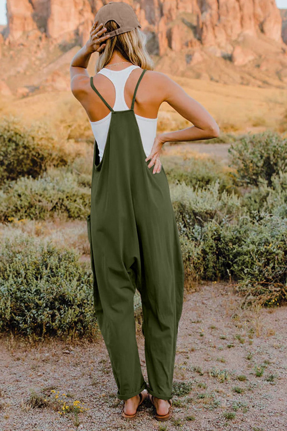 Double Take  V-Neck Sleeveless Jumpsuit with Pocket