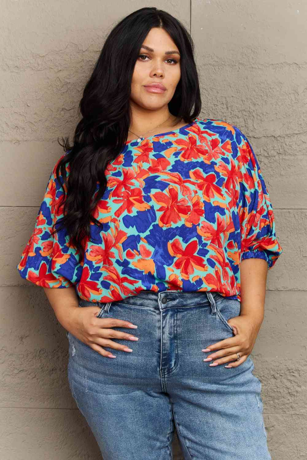 Hailey & Co New Season Plus Size Floral Blouse