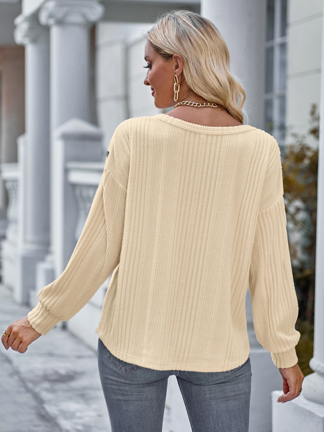 Shoulder Detail Round Neck Top