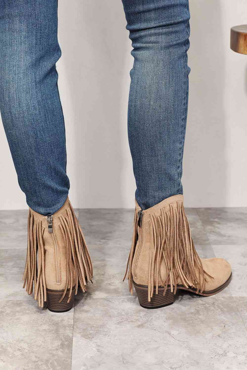 Legend Women's Fringe Cowboy Western Ankle Boots