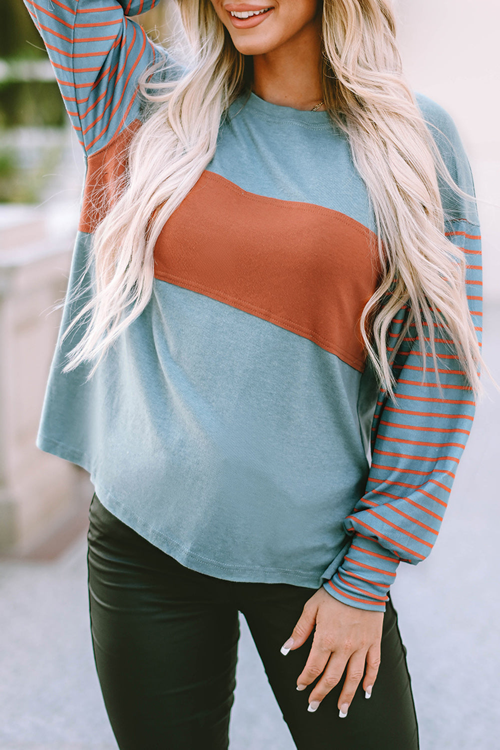 Striped Round Neck Long Sleeve T-Shirt