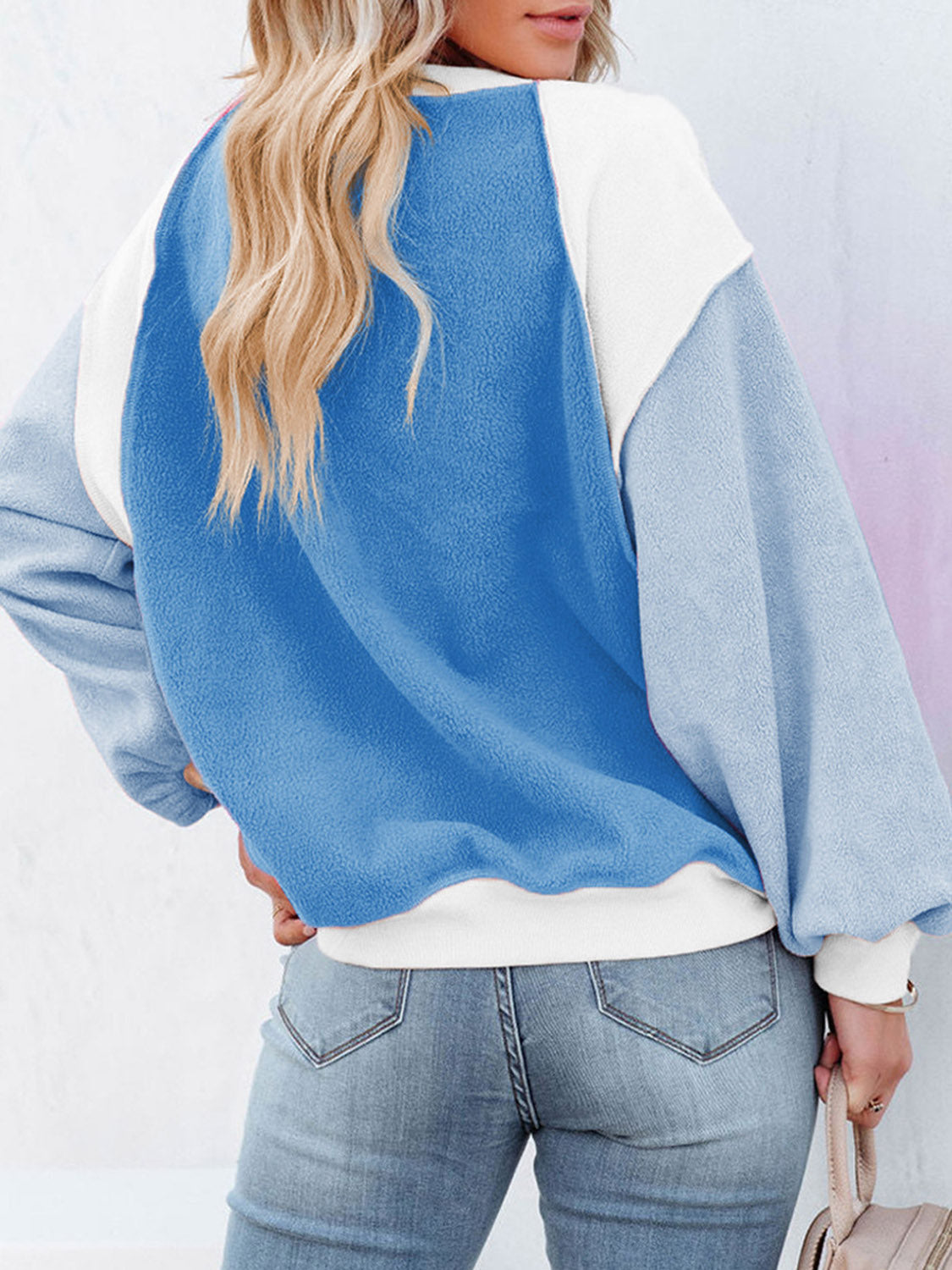 Color Block Exposed Seam Sweatshirt